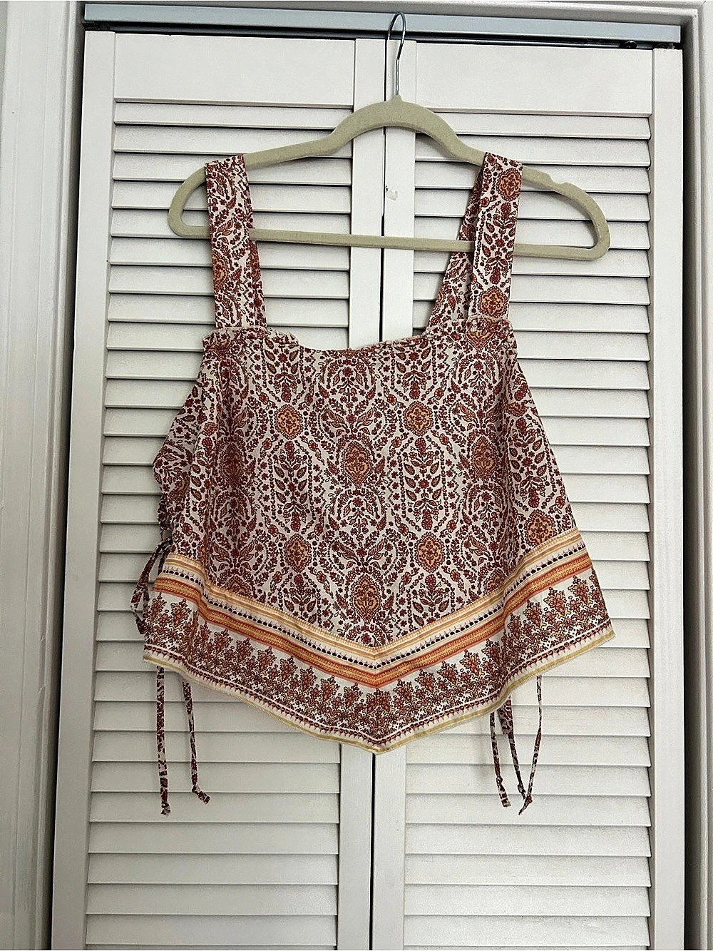 Like New American Eagle 100% Cotton Paisley Crop Tank Top